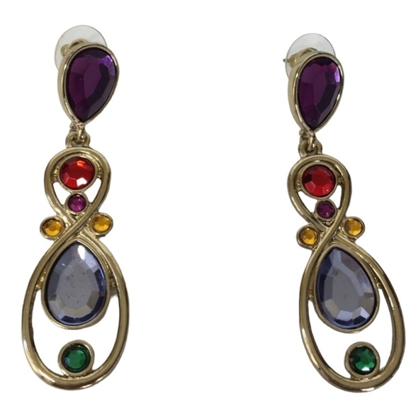 Gold Bracelet and earrings Set with multi colors - Picture 2 of 15